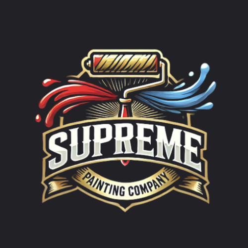 Supreme Painting Company logo with colorful paint roller and banner